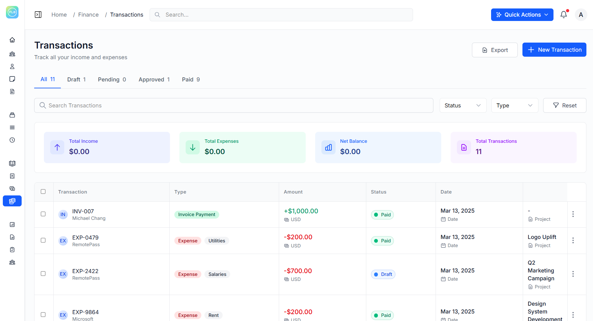 Financial management interface showing take control of your finances